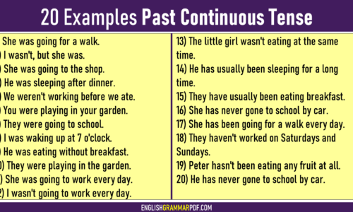 20+ Examples of Past Continuous Tense