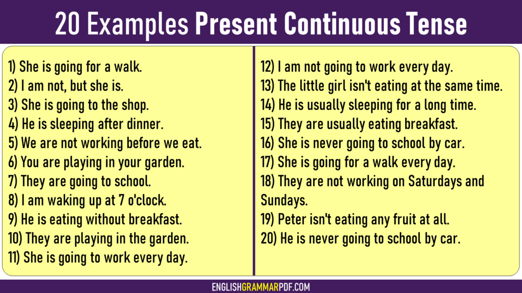 examples of present continuous tense