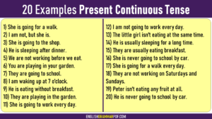 examples of present continuous tense