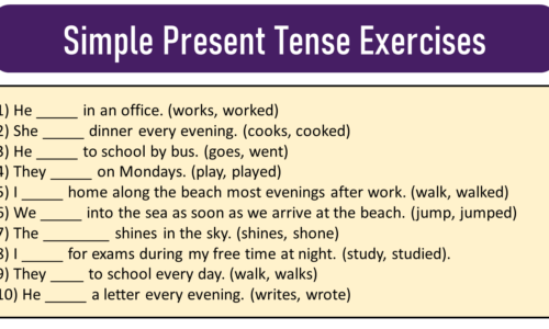 Simple Present Tense (Formula, Exercises and Worksheets)