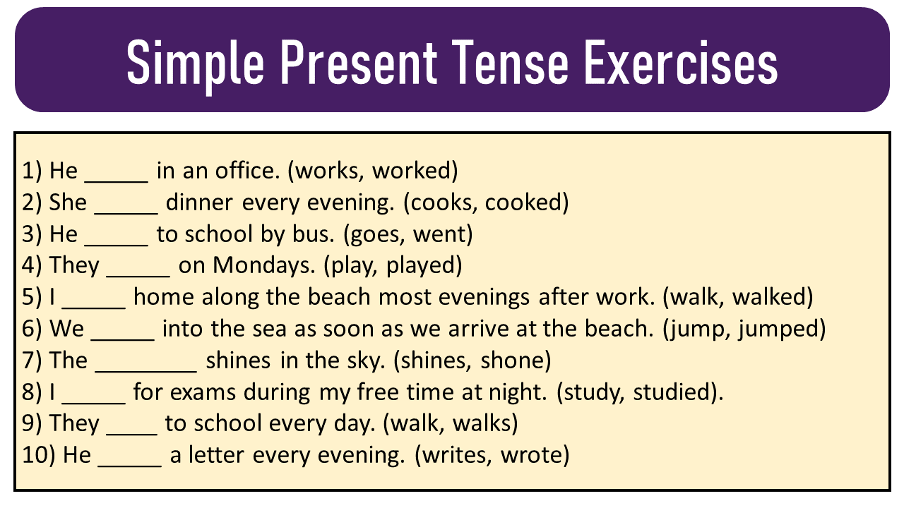 simple present tense formula exercises and worksheets english grammar pdf