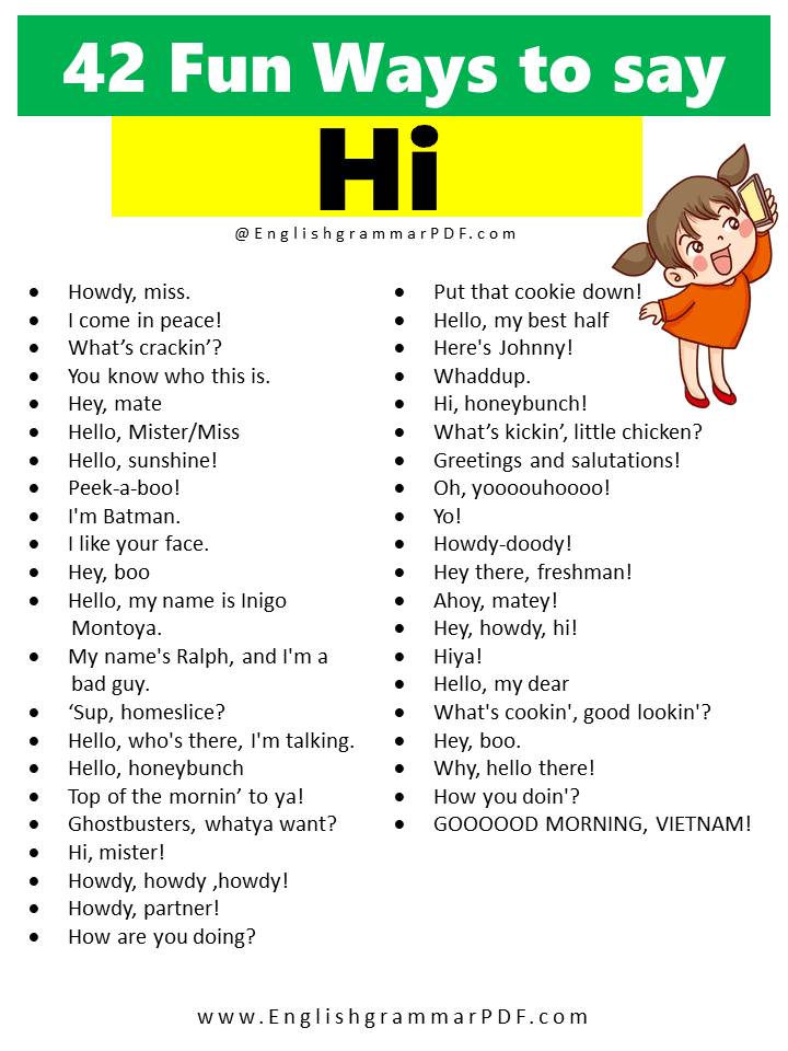42 Fun ways to say Hi