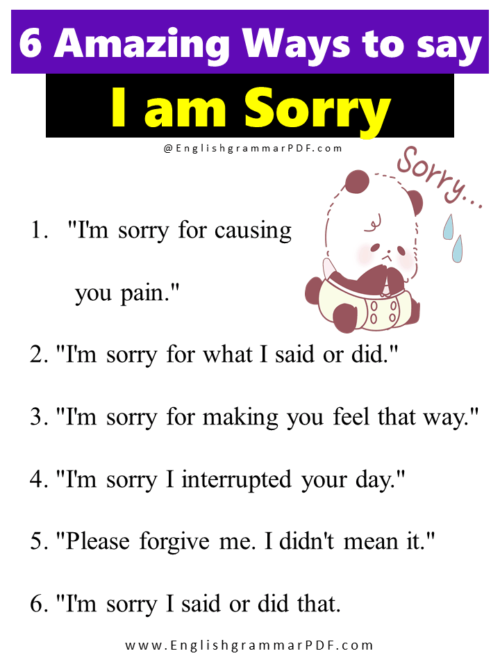 6 Amazing Ways to say I am Sorry
