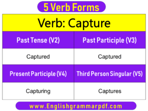 Capture Past Tense Present and Future Conjugations Capture V1 V2 V3