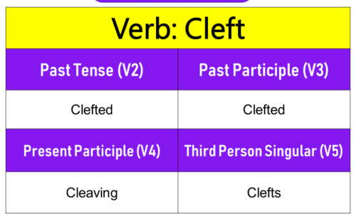 Cleft Past Tense, Present and Future Conjugations, Cleft V1 V2 V3