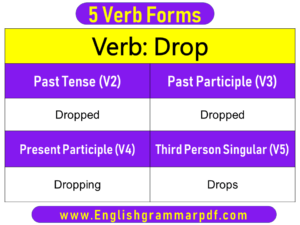 Drop Past Tense Present and Future Conjugations Drop V1 V2 V3