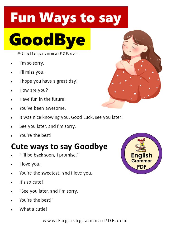 Fun ways to say Goodbye