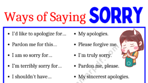 Ways of Saying I am Sorry