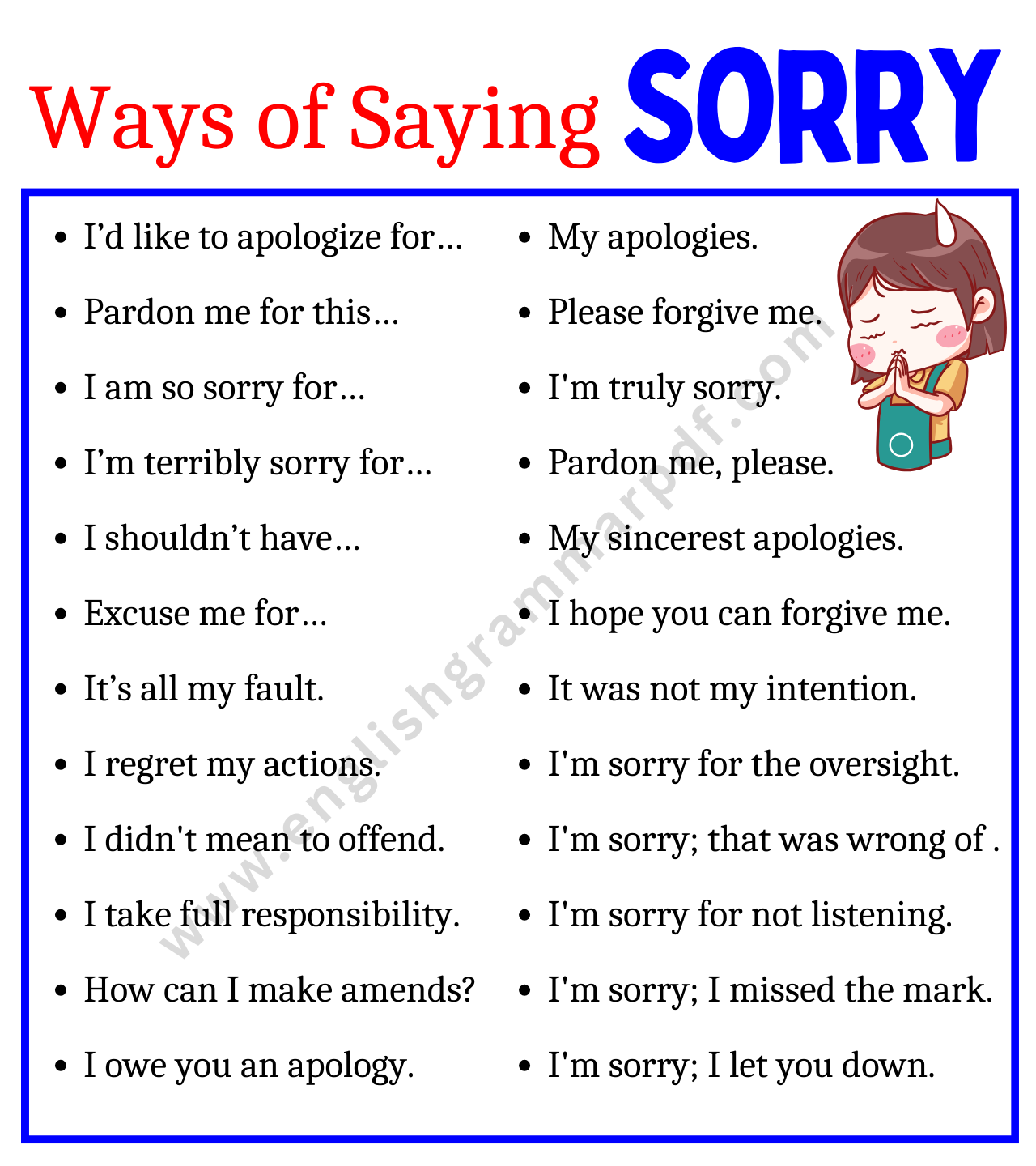 Ways to Say I am Sorry