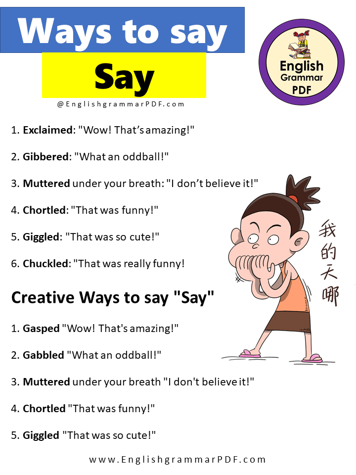 Ways to say Say