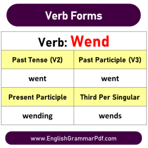 Wend past tense