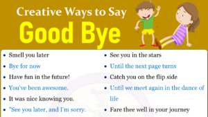 other ways to say Goodbye