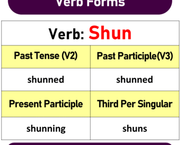 Shun Past Tense, Present and Future Conjugations, Shun V1 V2 V3