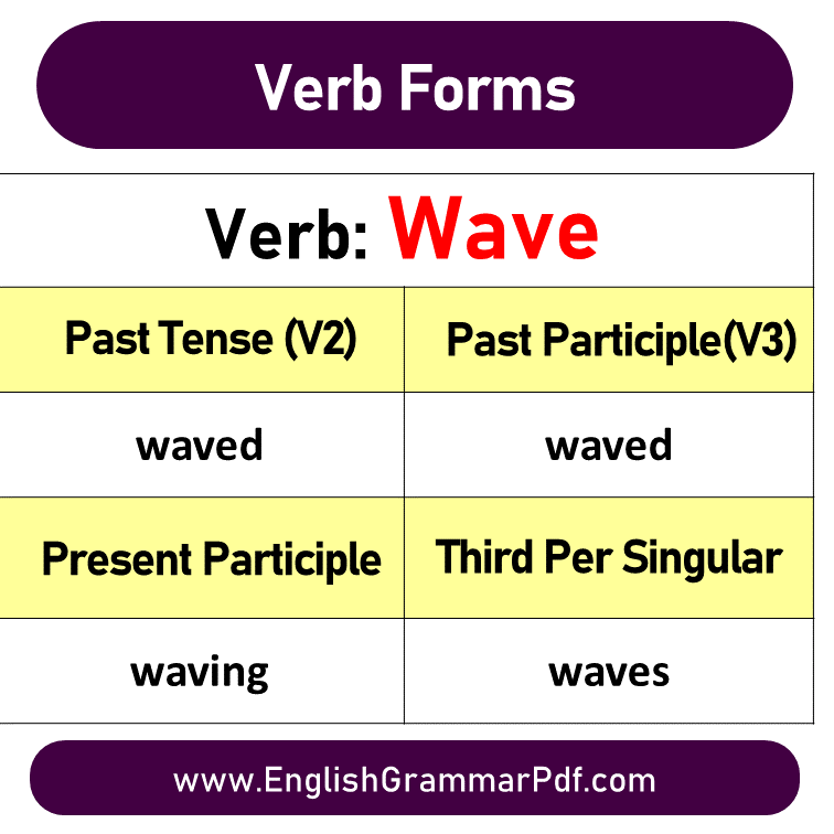 wave past tense v1 v2 v3 v4 v5