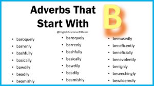 Adverbs That Start With B