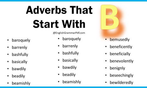 Adverbs That Start With B – Download PDF