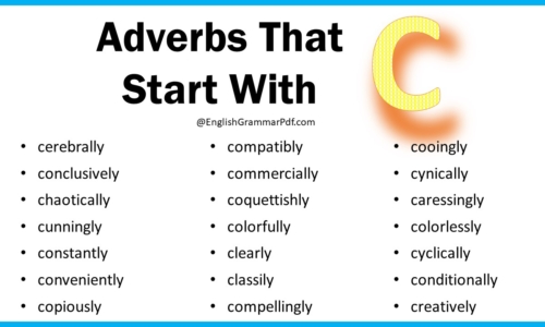 Adverbs That Start With C – Download PDF