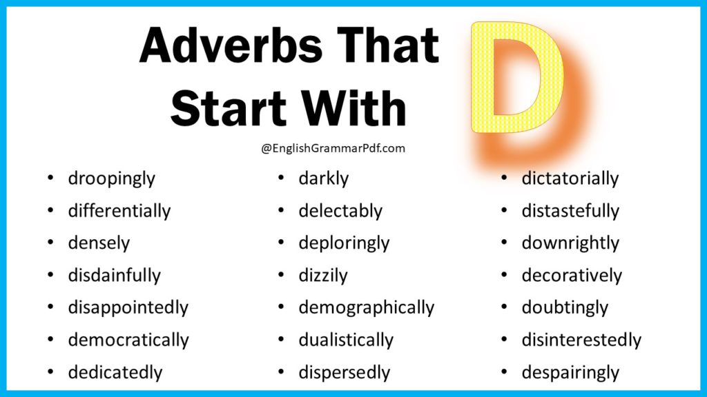 Adverbs That Start With D