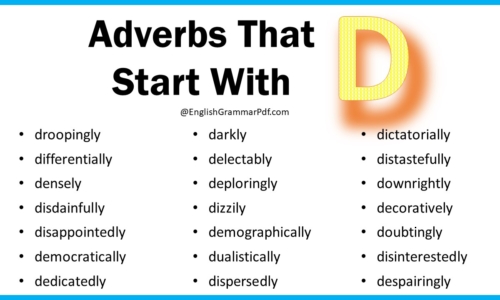 Adverbs That Start With D – Download PDF