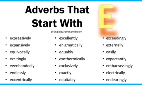 Adverbs That Start With E – Download PDF