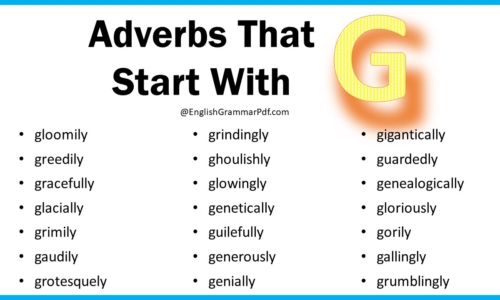 Adverbs That Start With G – Download PDF