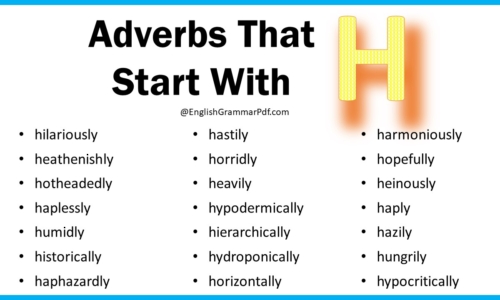 Adverbs That Start With H – Download PDF