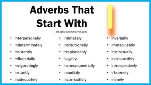 Adverbs That Start With I