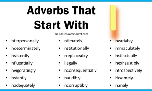 Adverbs That Start With I – Download PDF