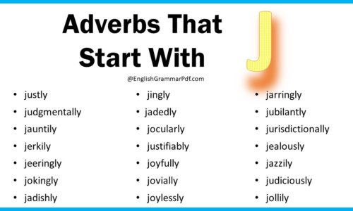 Adverbs That Start With J – Download PDF