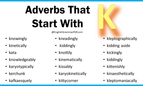 Adverbs That Start With K – Download PDF