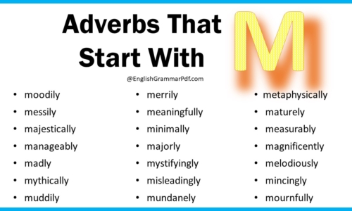 Adverbs That Start With M – Download PDF