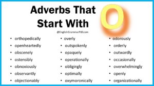 Adverbs That Start With O