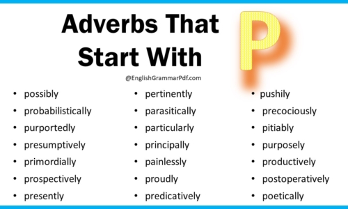 Adverbs That Start With P, List of Adverbs with P