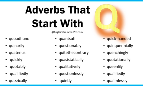 Adverbs That Start With Q, List of Adverbs with Q