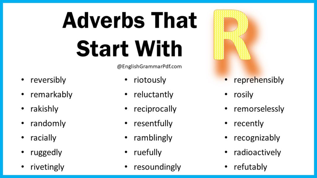 Adverbs That Start With R
