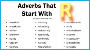 Adverbs That Start With R