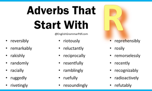 Adverbs That Start With R, List of Adverbs with R