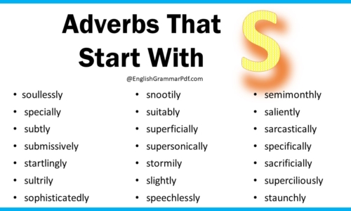 Adverbs That Start With S | List of Adverbs with S