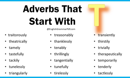 Adverbs That Start With T, List of Adverbs with T