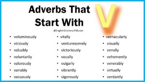 Adverbs That Start With V