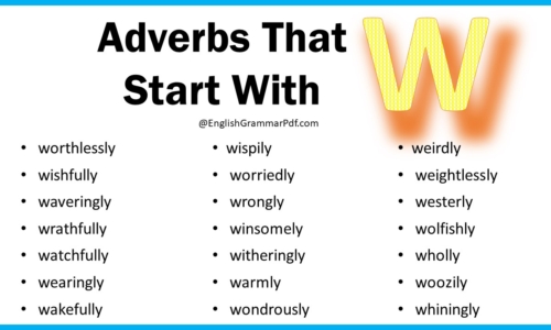 Adverbs That Start With W, List of Adverbs with W