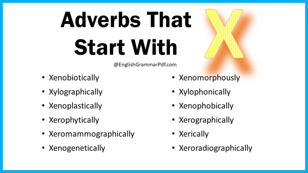 Adverbs That Start With X
