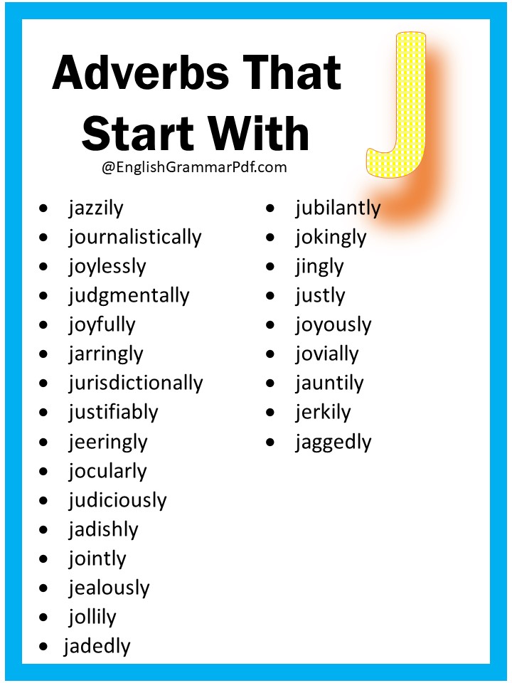 adverbs starting with j