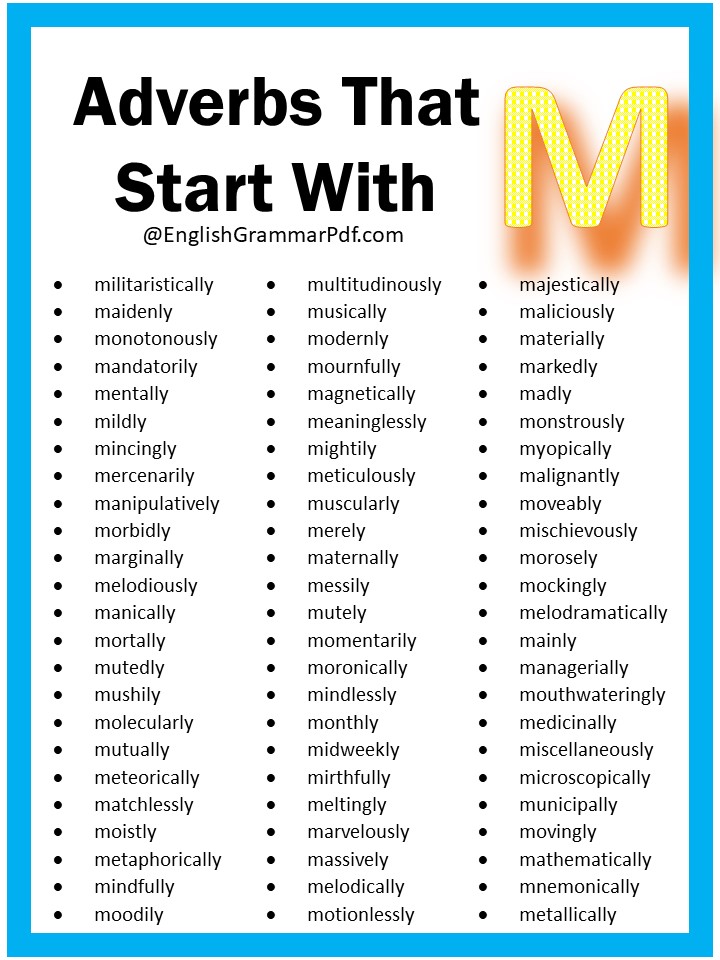 adverbs starting with m