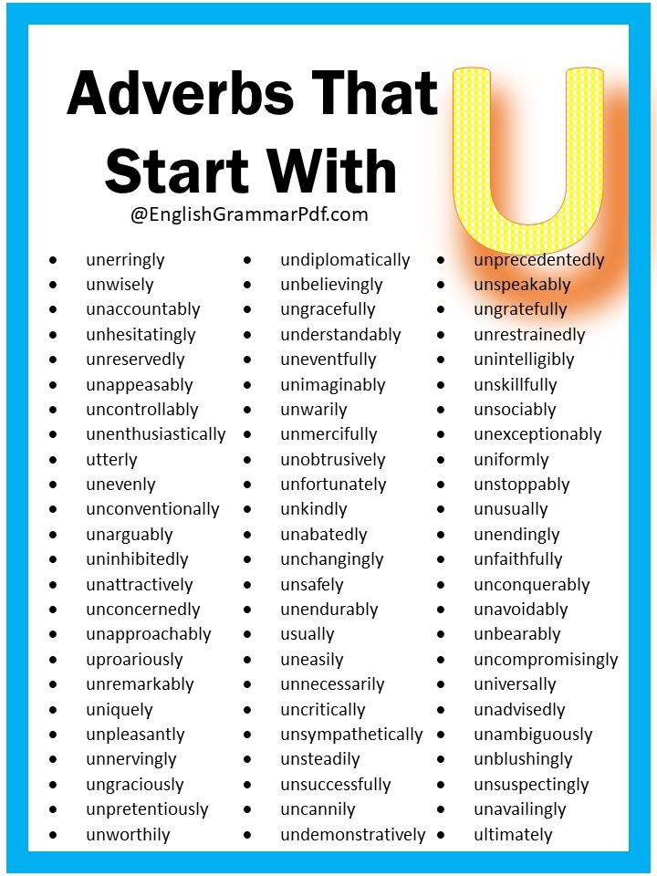 adverbs starting with u