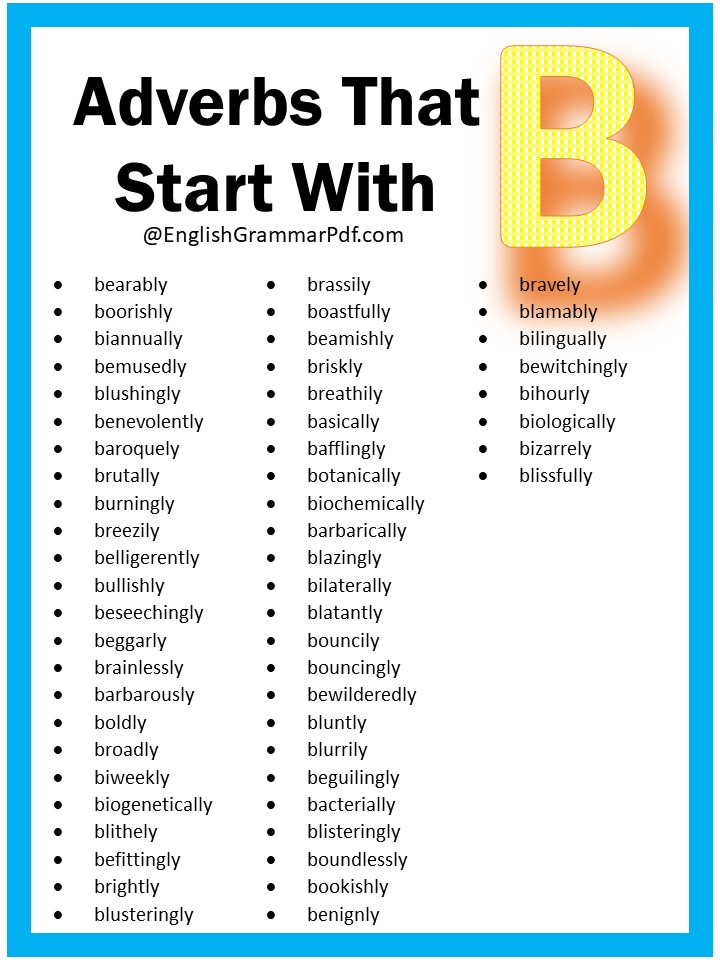 adverbs that begin with b