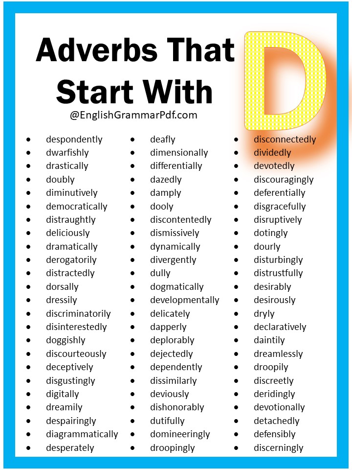 adverbs that begin with d