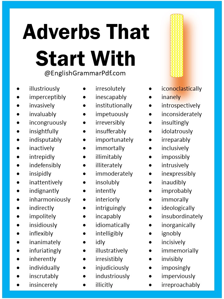 adverbs that begin with i