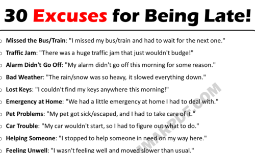 30 Best Excuses for Being Late You Might Need!