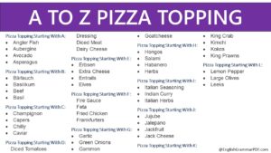 A TO Z PIZZA TOPPING